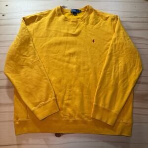 Vintage Y2K Polo Ralph Lauren Yellow Crewneck Sweatshirt Mens XL Pony Logo
